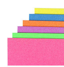 Фоамиран EVA 1.7±0.1MM "МИКС" Fluorescent Glitter HQ A4 (21X29.7CM) 6лист./п./этик.17FA4-MIX