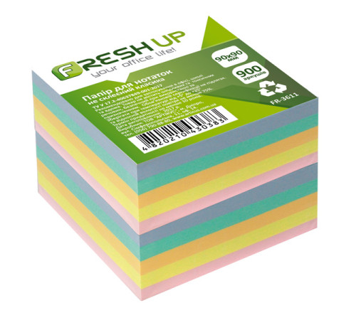 Блок бумаги для заметок 90х90х900 листов не клееный, Классика Fresh Up3611