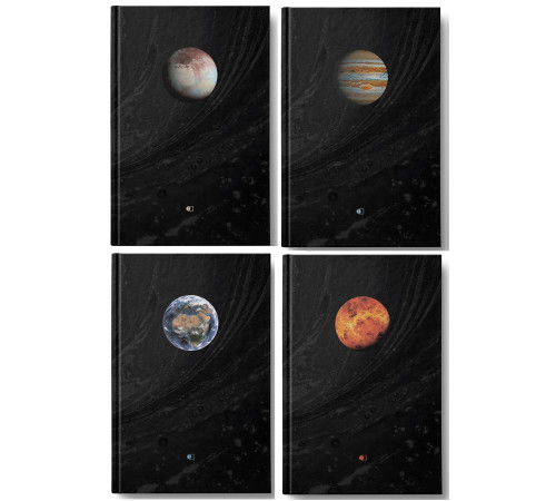 Деловая книга premium A5 96л.(клеточка в рамке) Серия "Planets" (4 дизайна)
