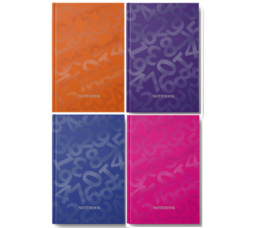 Деловая книга А4 96 л.(192 стр.), # обкл.тв. серия "Pantone цифры", 2в, микс, кл.