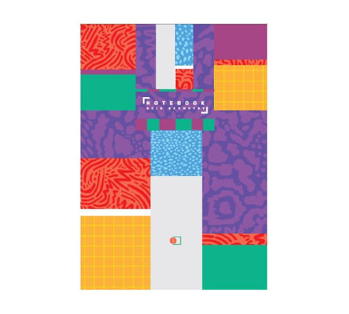 Деловая книга твердая обложка, А-5, 96 л.(192 стр.), офсет,4 вида, "Acid geometry",клетка ДК-96-А5
