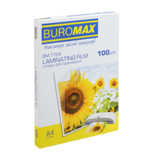 Пленка для ламинирования глянцевая Buromax 216х303 мм (А4), 100 мкн, 100 шт (BM.7724)