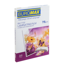 Пленка для ламинирования глянцевая Buromax 216х303 мм (А4), 75 мкн, 100 шт (BM.7722)