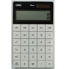 Калькулятор бухг. Deli 1589-W бел 12 разряд, 165х103х12,5 яркий корпус, бесшовные кн.