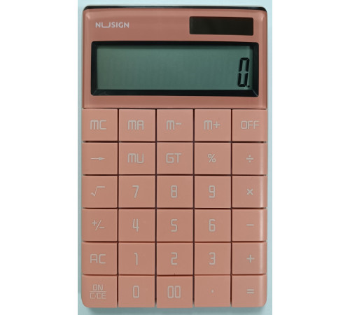 Калькулятор бухг. Deli NS041 красный 12 разряд, 165х103х12,5 Nusign бесшовные кн.