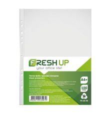 Папка-файл пластиковая Fresh Up А4+ 40 мкм с перфорацией на 11 отверстий, глянцевая фактура 100шт/уп