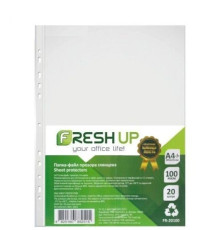 Папка-файл пластиковая Fresh Up А4+, 100 мкм, с перфорацией на 11 отверстий, глянцевая фактура, 20 шт./уп