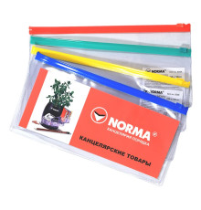 Папка на молнии, 230*118мм, PР, 5059, NORMA А6 "ZIPPER"
