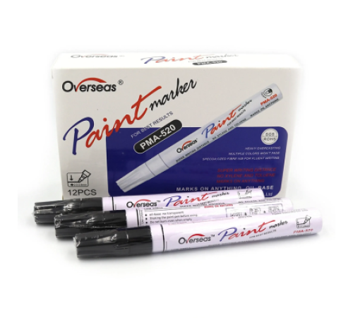 Маркер-краска черный, 2.0-2.8mm 12шт/этикетка 7501-BKDSC