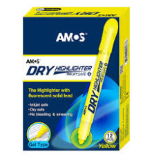 Текст маркер флуорисцентный желтый AMOS