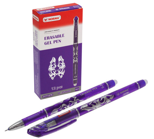 Ручка гелевая "пиши-стирай", 0.38мм, фиол., Erasable, 3177-07N, NORMA