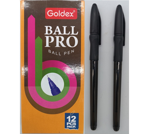 Ручка масляная Goldex "Ball pro #1201 Индия Черный 0,7мм с гриппом