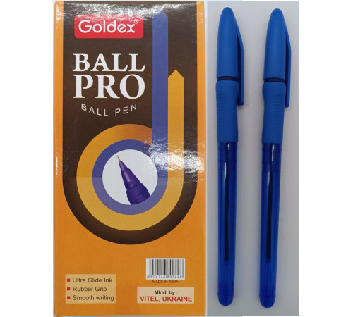 Ручка масляная Goldex "Ball pro #1201 Индия Синий 0,7мм с гриппом