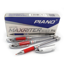 Ручка масляная "Piano" "Maxriter" 0,5мм, красная грипп, 12шт./этик. РТ-338