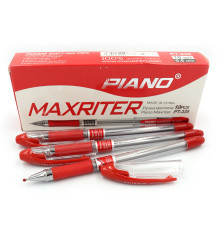 Ручка масляная "Piano" "Maxriter" 0,6мм, красная, грипп, 10шт./этик. PТ-335