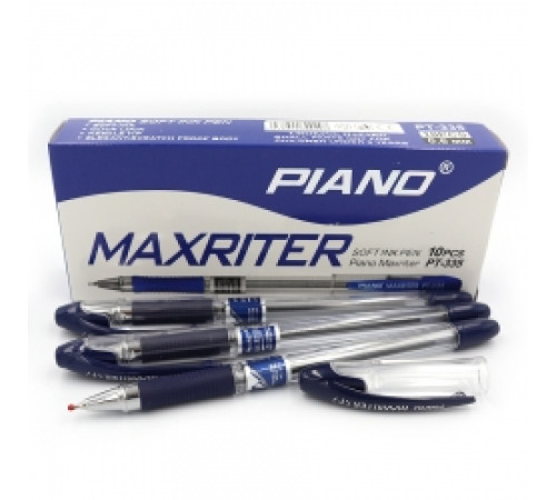 Ручка масляная "Piano" "Maxriter" 0,6мм синяя, грипп, 10шт./этик. PT-335