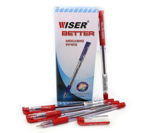 Ручка масляная Wiser "Better" 0,7мм с гриппом красная