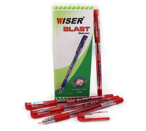 Ручка масляная Wiser "BLAST" 0,7мм с гриппом красная