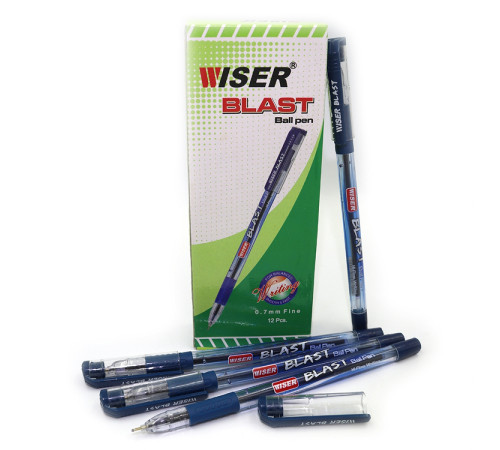 Ручка масляная Wiser "BLAST" 0,7мм с гриппом синяя