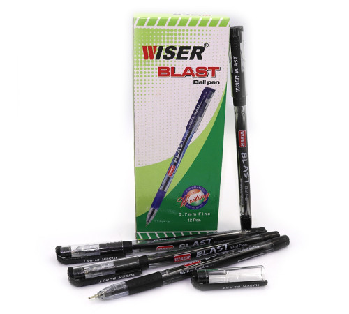 Ручка масляная Wiser "BLAST" 0,7мм с гриппом черная