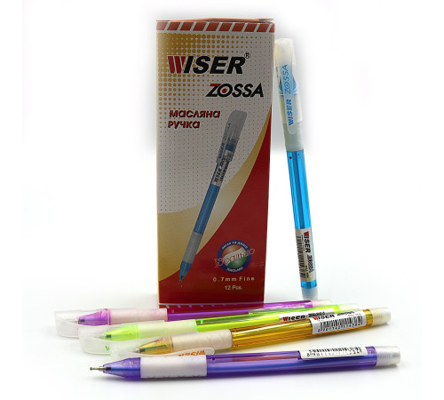 Ручка масляная Wiser "Zossa" 0,7мм с гриппом синяя