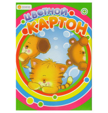 Картон А4 10 л. цветной "Зверята" - "Лунапак"
