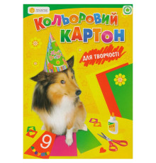 Картон А4 10 л. цветной "Собака"- "Лунапак"