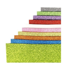 Фоамиран EVA 1.7±0.1MM "Микс" A4 (21X29.7CM) GLITTER С клеевой прослойкой
