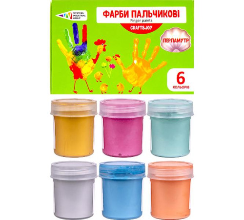 Краска пальчиковая 6 цветов 240 мл. Craft and Joy "Гамма