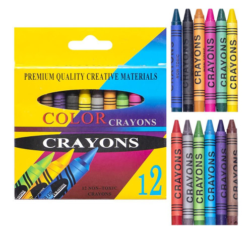 Карандаши цветные Восковые Flair FA8001 12 цветов 12 штук 57 мм Wax Crayons