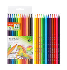 Карандаши цветные Deli EC110-12 12цв Enovation шестигр пластик корпус, пет-бокс