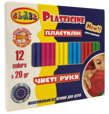 Пластилин "Чистые руки MAXI" 12цв.*20гр, ECO, 7646С, CLASS