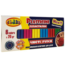 Пластилин "Чистые руки MAXI" 6цв.*20гр, ECO, 7643С, CLASS