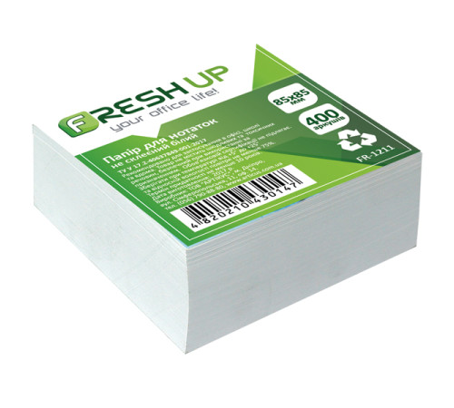 Блок бумаги для заметок 85х85мм., 400 л., не клееный, Белый Fresh Up 1211